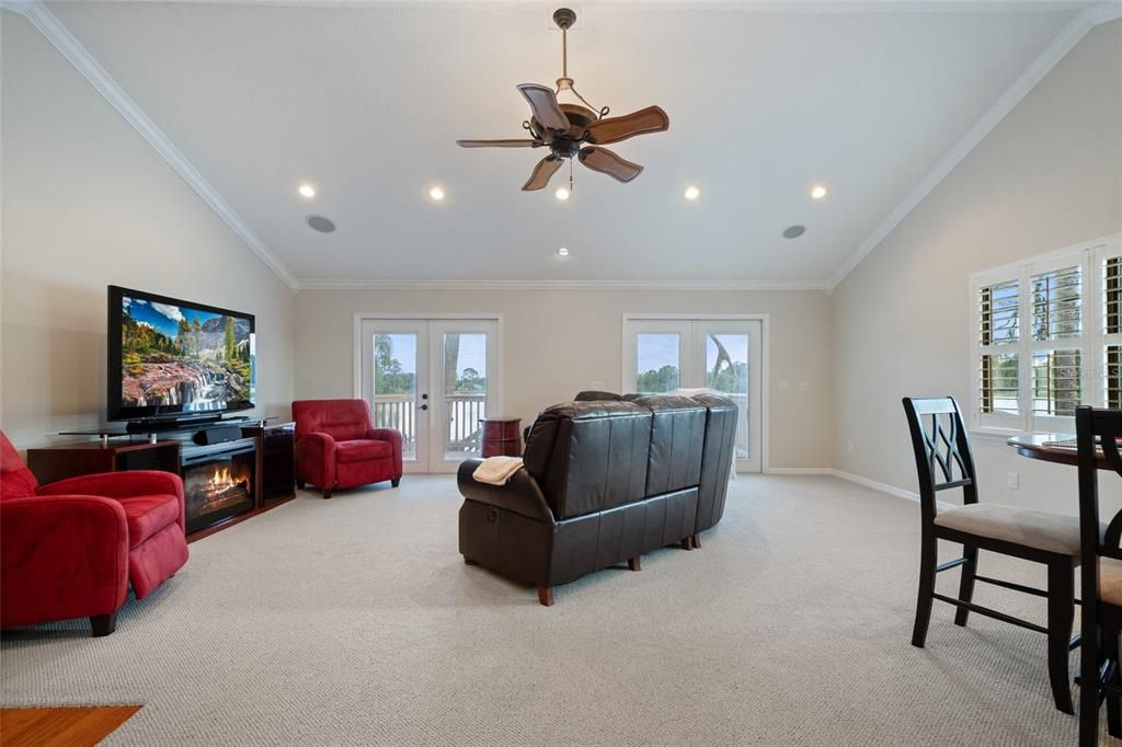 Fireplace, Interior, Living room, Recessed Lighting
