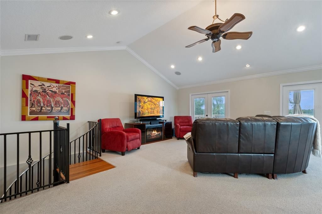 Fireplace, Interior, Living room, Recessed Lighting