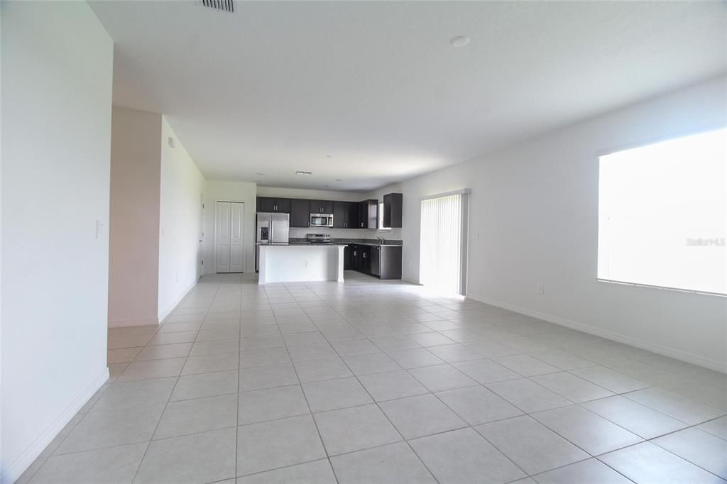 Empty room, Interior, Kitchen, Recessed Lighting, Stainless Steel Appliances