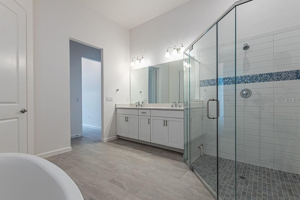 Bathroom, Dual Sink Vanities, Glass Shower, Interior