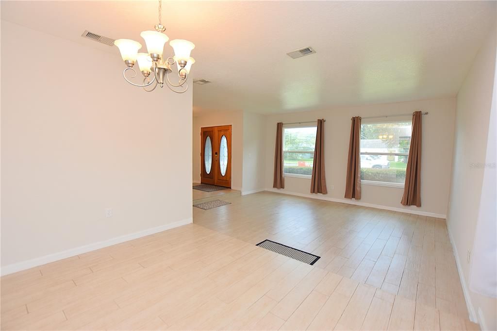 Chandelier, Empty room, Interior, Wood Texture Flooring
