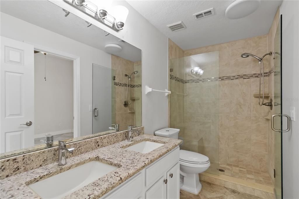 Bathroom, Dual Sink Vanities, Glass Shower, Interior