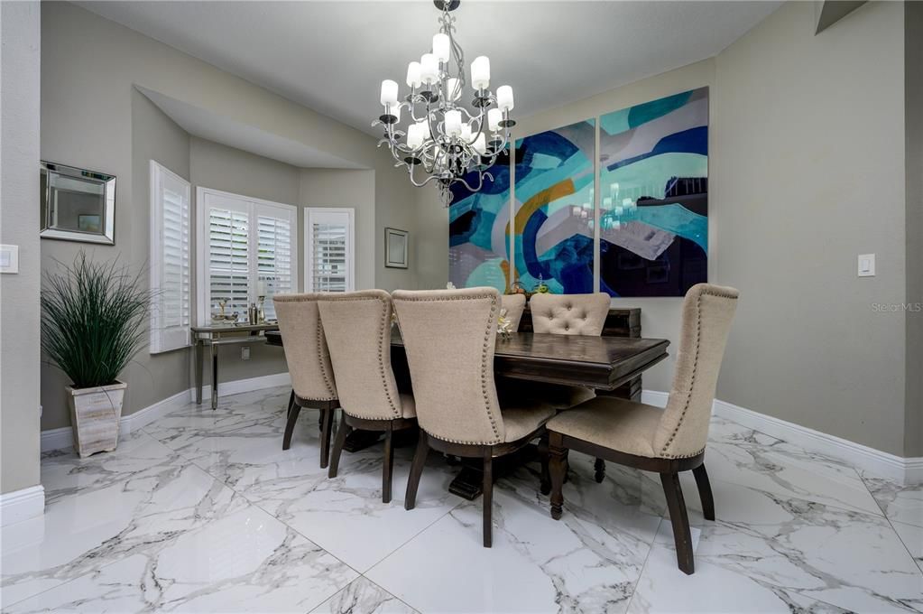 Chandelier, Dining room, Interior, Marble