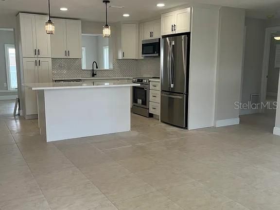 Interior, Kitchen, Pendant Lights, Recessed Lighting, Stainless Steel Appliances