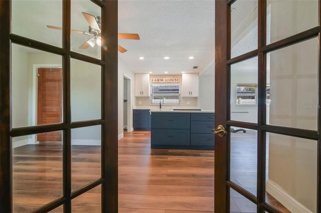 Interior, Kitchen, Recessed Lighting, Wood Texture Flooring