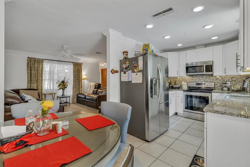 Interior, Kitchen, Living room, Recessed Lighting, Stainless Steel Appliances