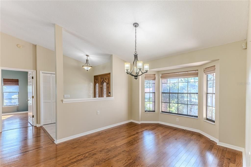 Chandelier, Empty room, Interior, Pendant Lights, Wood Texture Flooring