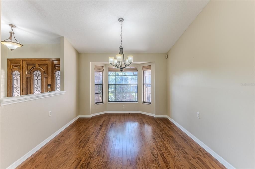 Chandelier, Empty room, Interior, Pendant Lights, Wood Texture Flooring