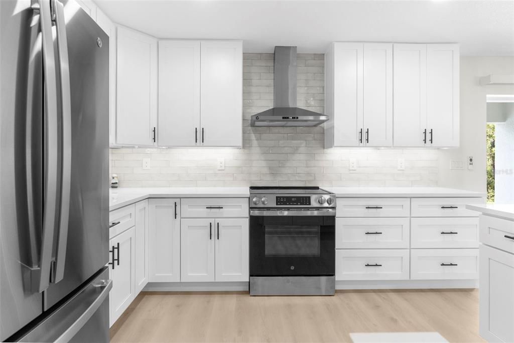 Interior, Kitchen, Stainless Steel Appliances, Wood Texture Flooring