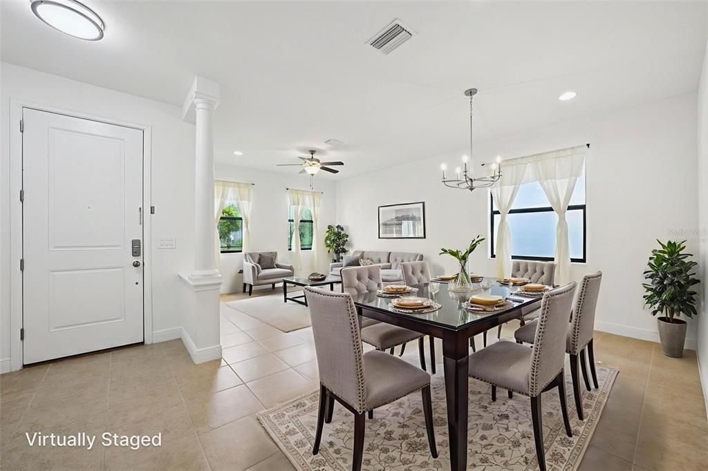 Chandelier, Dining room, Interior, Living room, Recessed Lighting