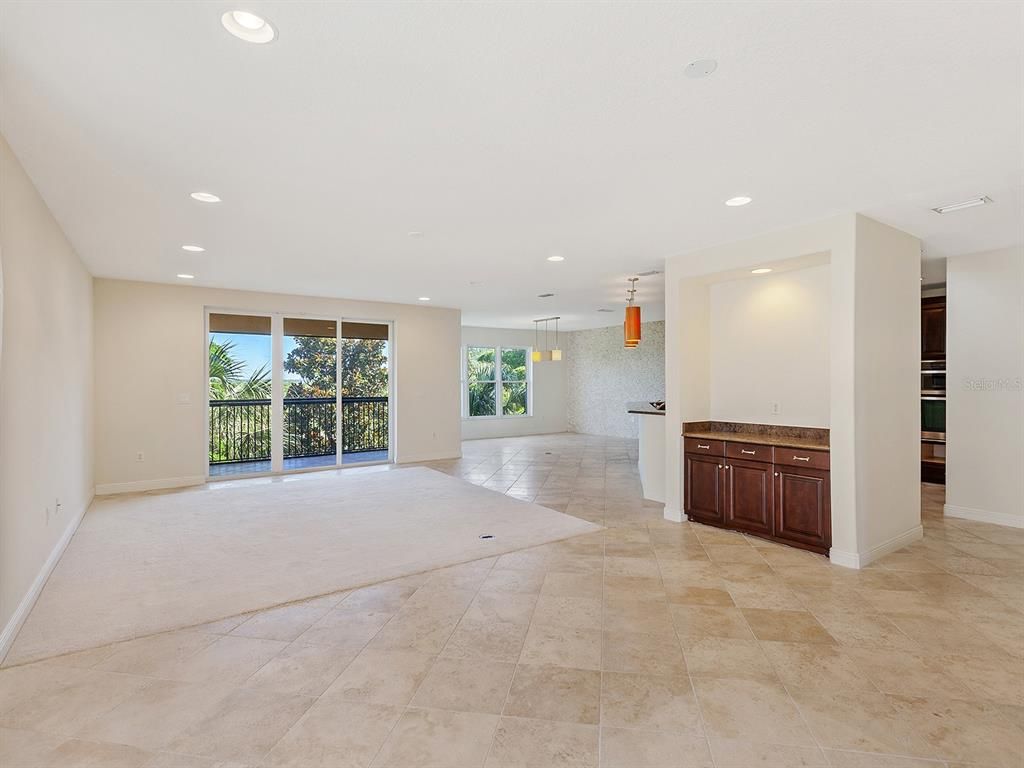 Empty room, Interior, Kitchen, Pendant Lights, Recessed Lighting