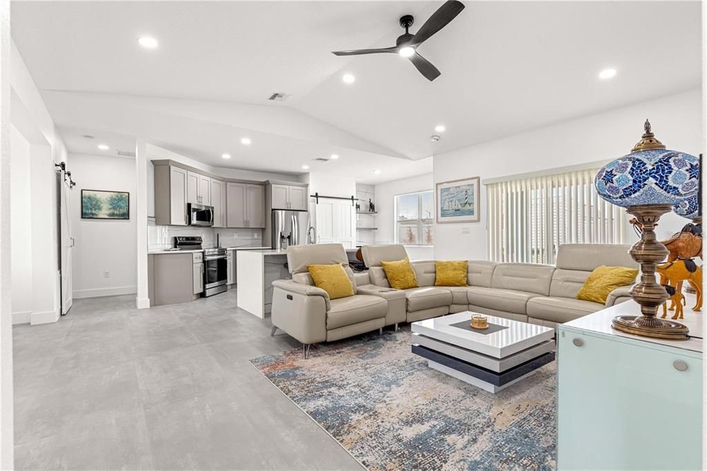 Interior, Kitchen, Living room, Recessed Lighting, Stainless Steel Appliances