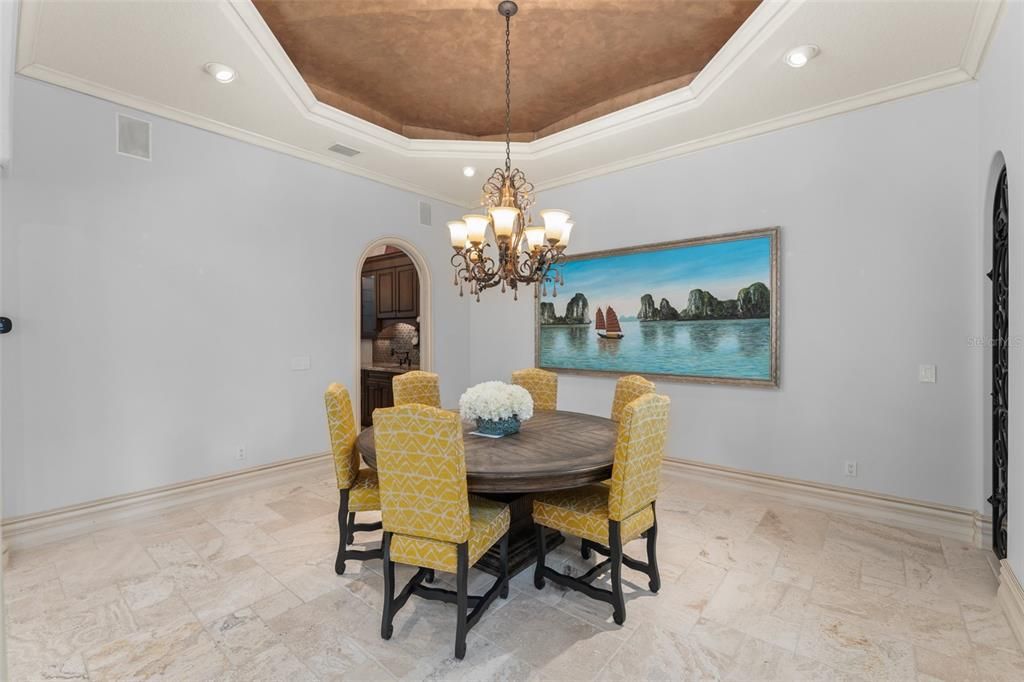 Chandelier, Dining room, Interior, Recessed Lighting