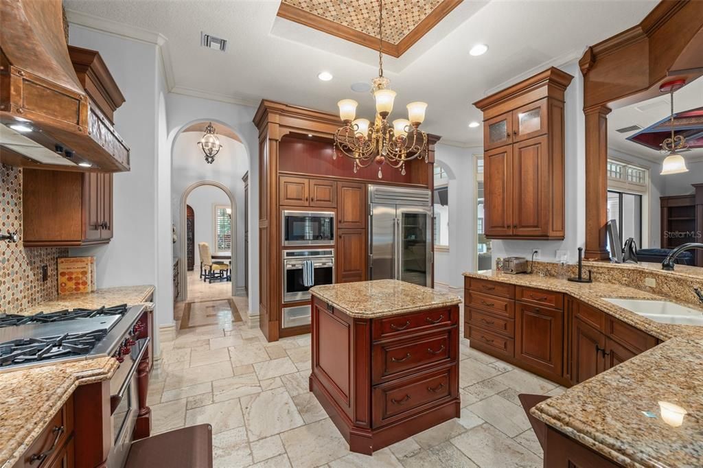 Chandelier, Interior, Kitchen, Pendant Lights, Recessed Lighting, Stainless Steel Appliances