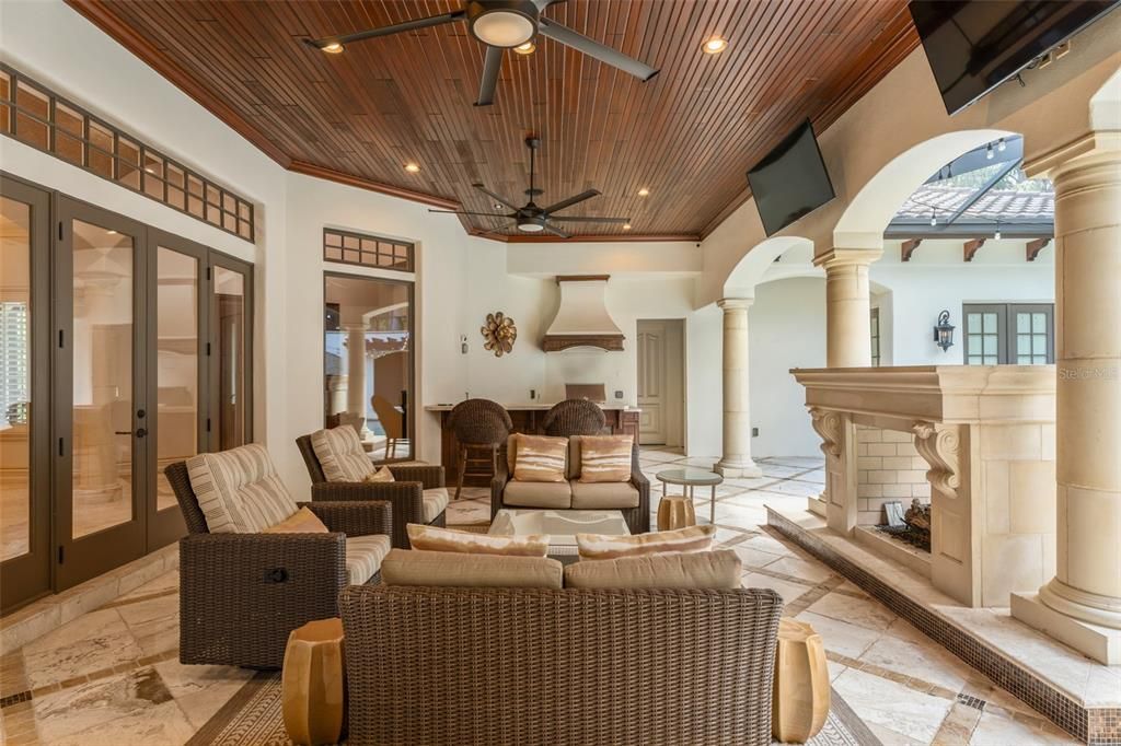 Fireplace, Interior, Living room, Recessed Lighting