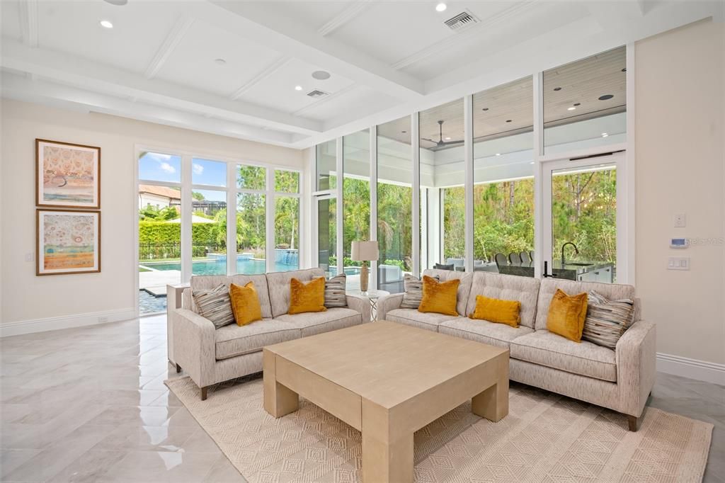 Interior, Living room, Recessed Lighting
