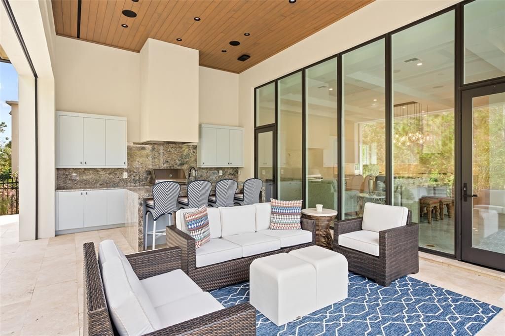 Exterior, Recessed Lighting, Wooden Ceilings