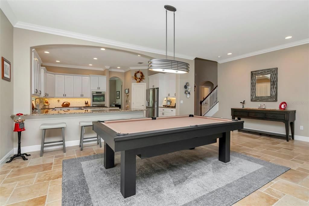 Billiard Table, Game Room, Interior, Kitchen, Pendant Lights, Recessed Lighting