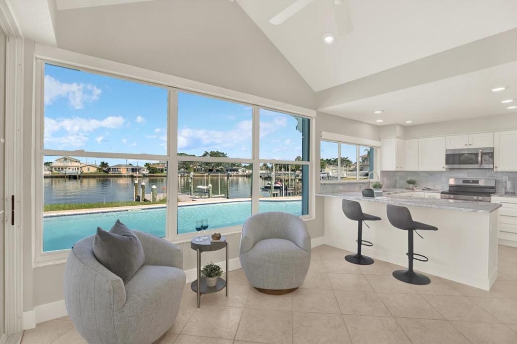 Interior, Kitchen, Recessed Lighting, Stainless Steel Appliances, Water