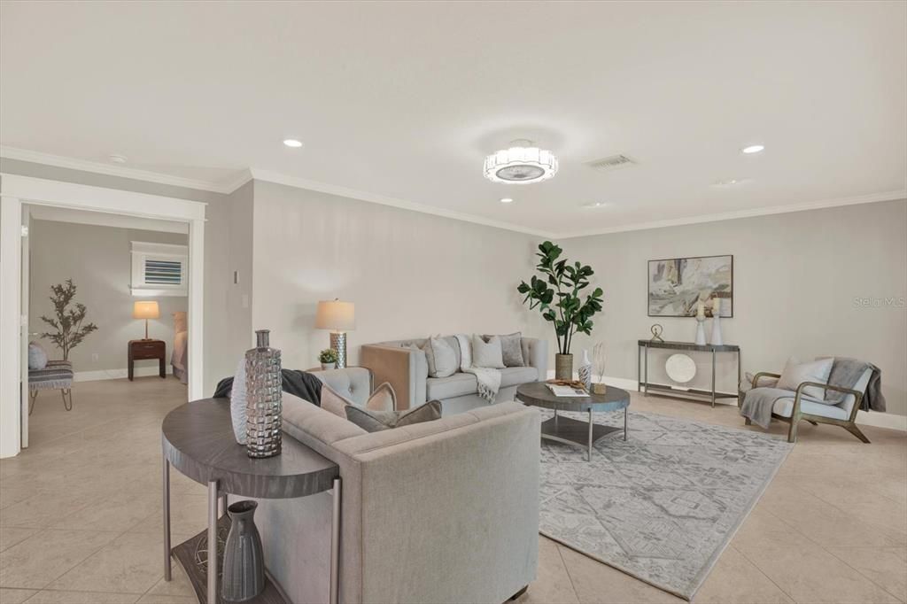 Interior, Living room, Recessed Lighting