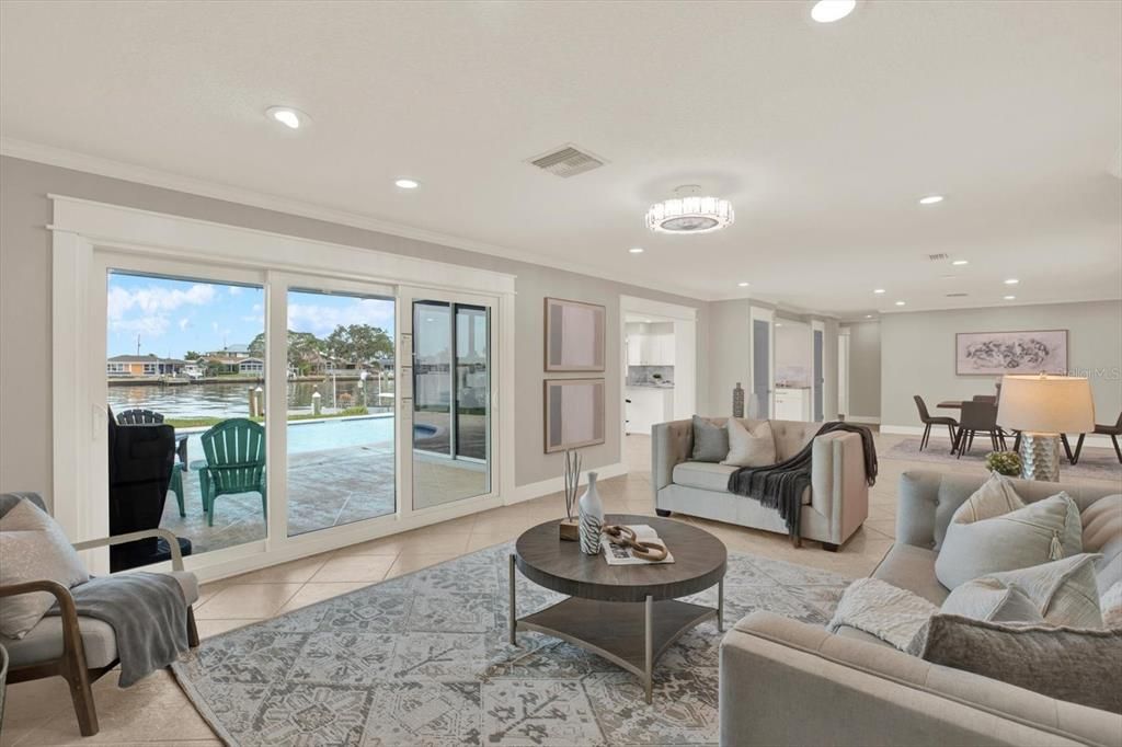 Dining room, Interior, Living room, Recessed Lighting, Water