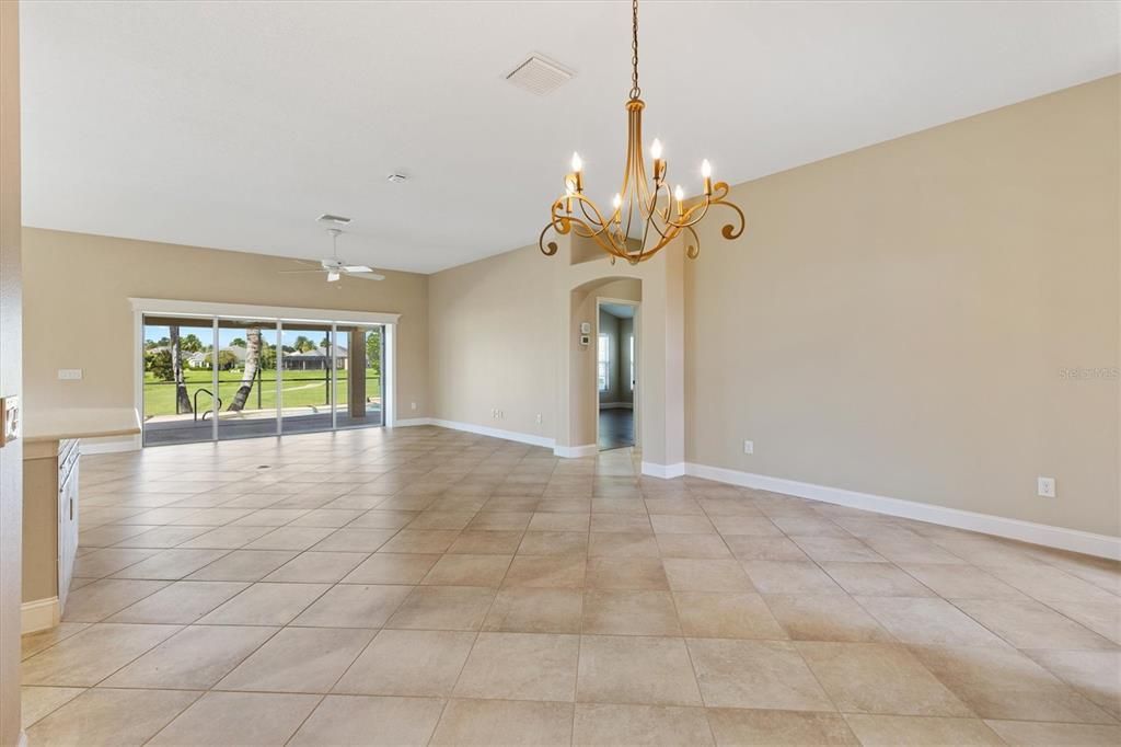 Chandelier, Empty room, Interior