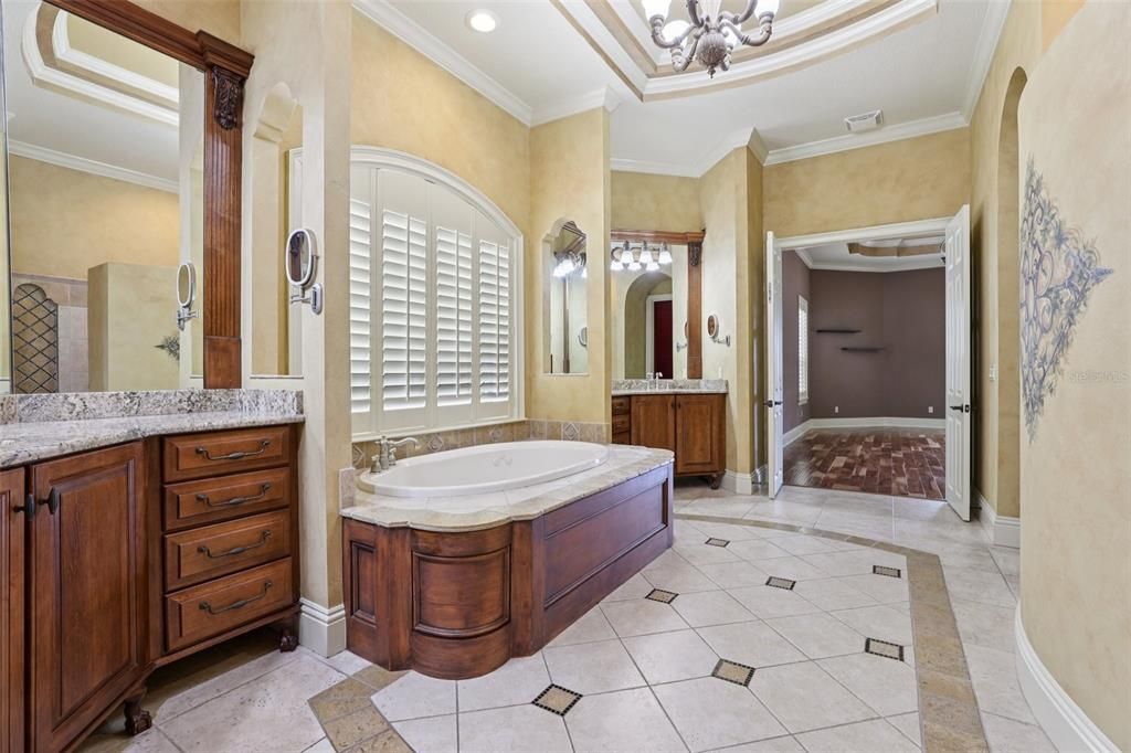 Bathroom, Chandelier, Interior, Recessed Lighting