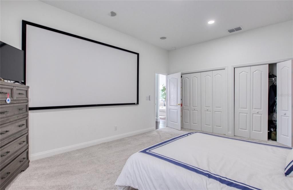 Bedroom, Interior, Projection Screen, Recessed Lighting
