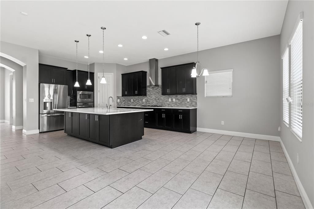 Interior, Kitchen, Pendant Lights, Recessed Lighting, Stainless Steel Appliances