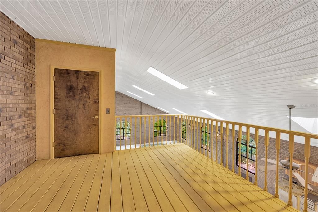Interior, Recessed Lighting, Stone Walls, Wood Texture Flooring