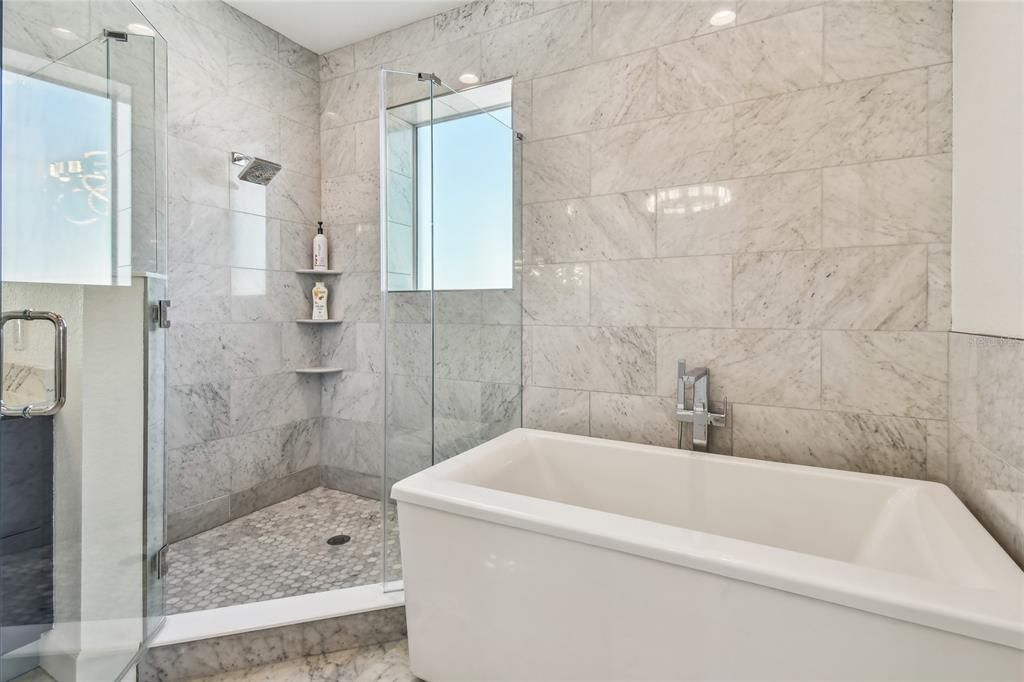 Bathroom, Glass Shower, Interior, Marble Walls
