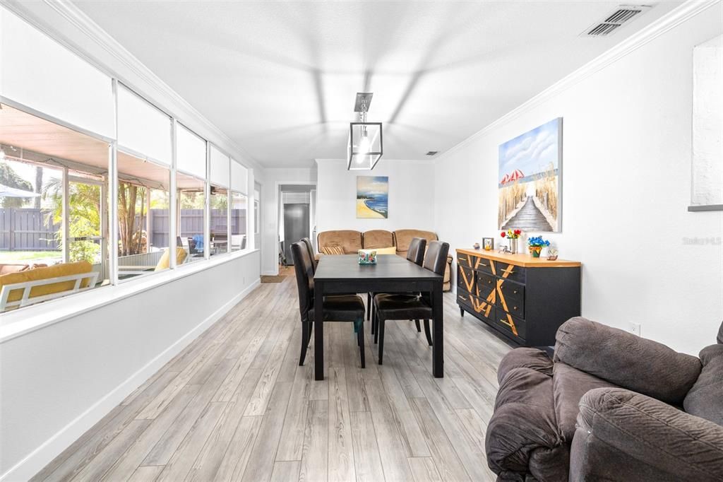 Dining room, Interior, Wood Texture Flooring
