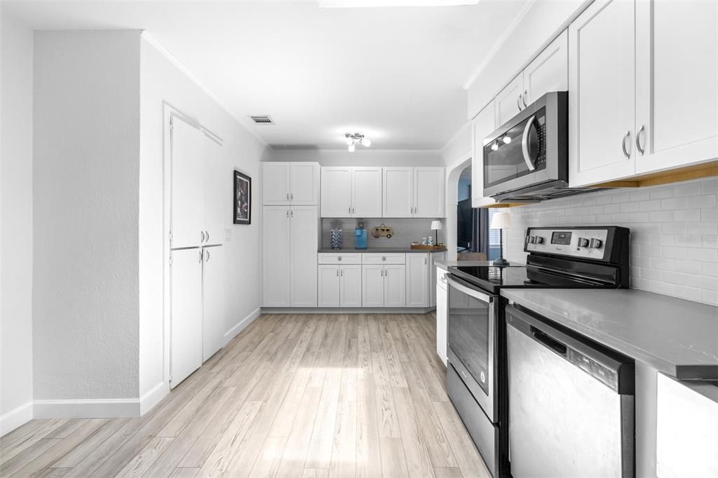 Interior, Kitchen, Wood Texture Flooring