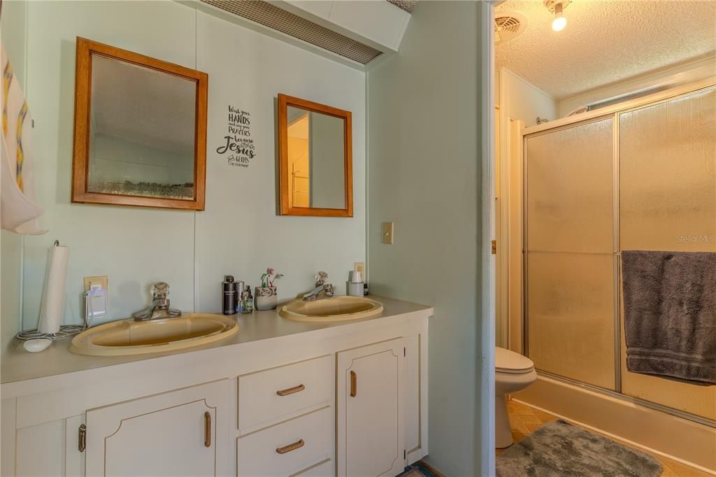 Bathroom, Dual Sink Vanities, Glass Shower, Interior