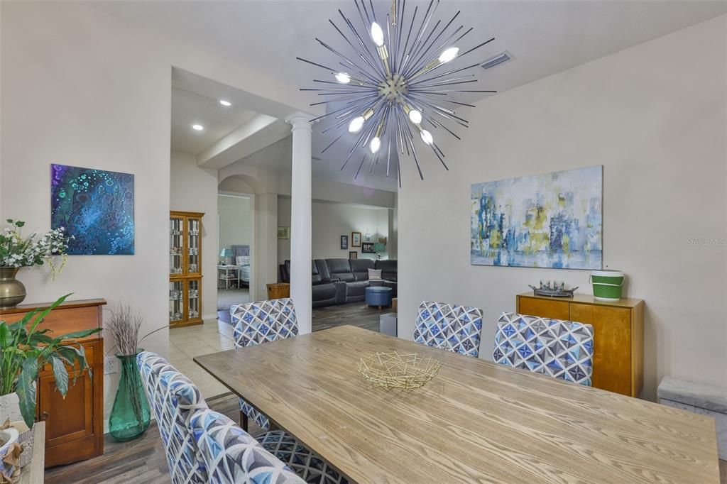 Dining room, Interior, Pendant Lights, Recessed Lighting