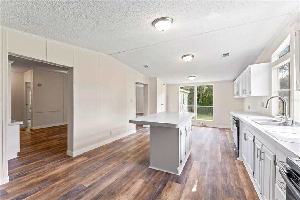 Interior, Kitchen, Wood Texture Flooring