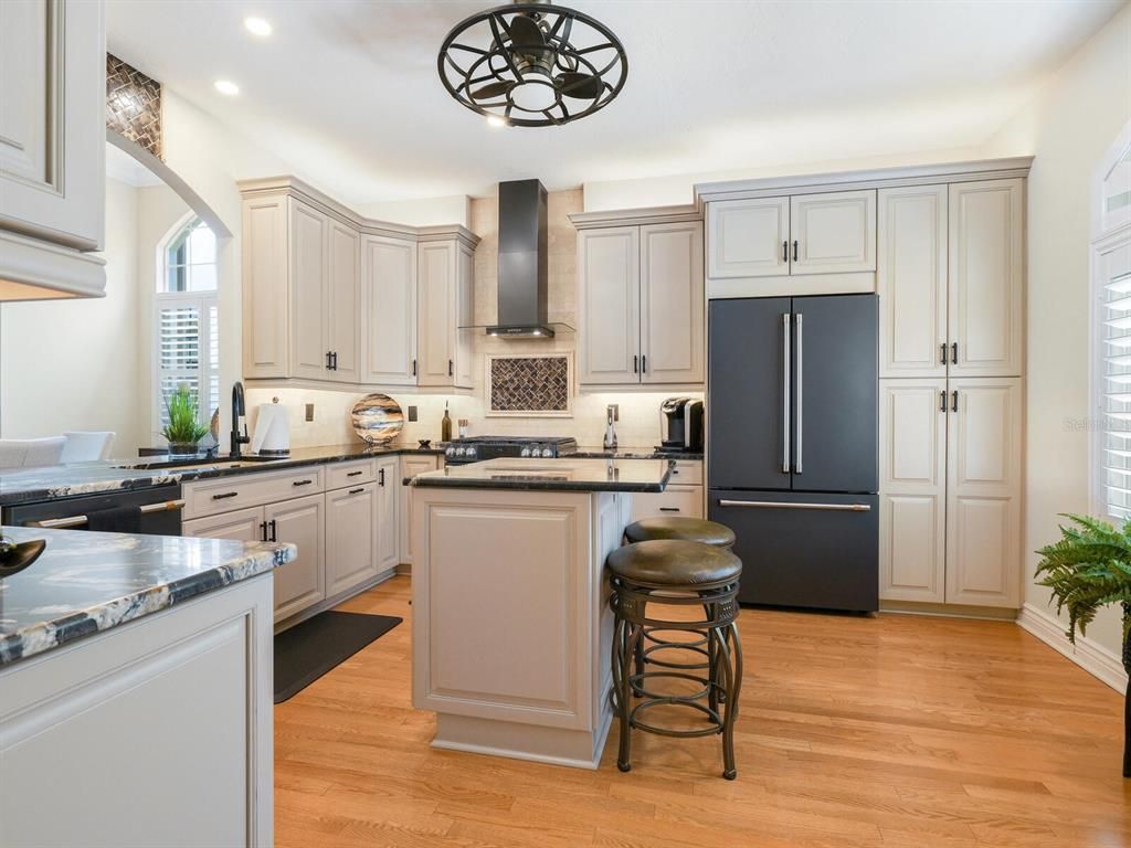 Interior, Kitchen, Recessed Lighting, Wood Texture Flooring