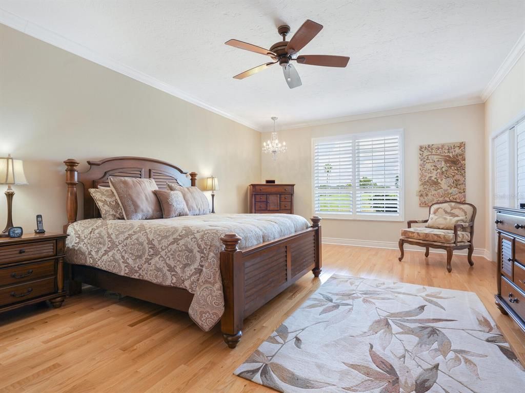 Bedroom, Chandelier, Interior, Wood Texture Flooring