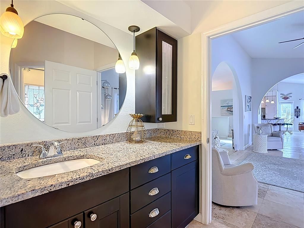 Bathroom, Dual Sink Vanities, Interior, Pendant Lights