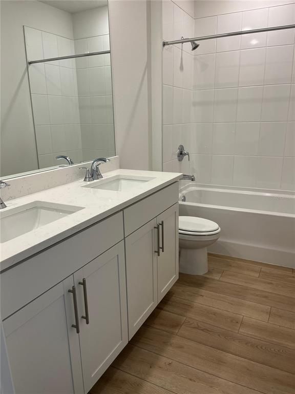 Bathroom, Dual Sink Vanities, Interior, Wood Texture Flooring