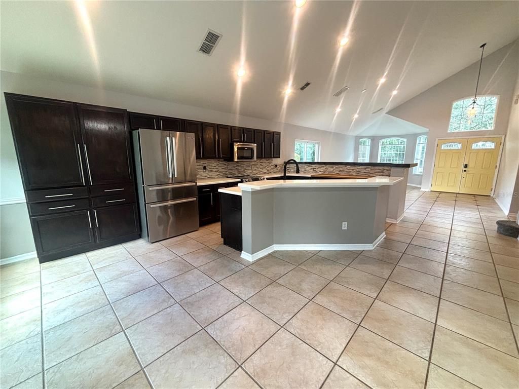 Interior, Kitchen, Pendant Lights, Recessed Lighting, Stainless Steel Appliances
