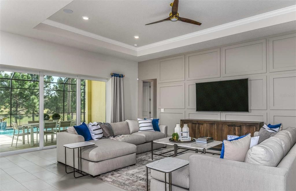 Interior, Living room, Recessed Lighting