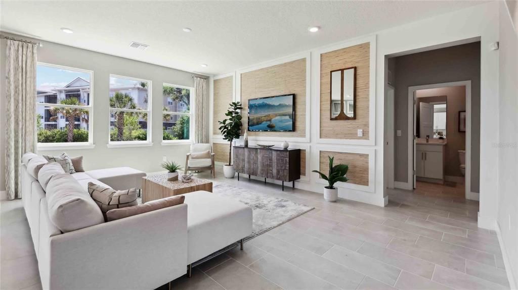 Interior, Living room, Recessed Lighting