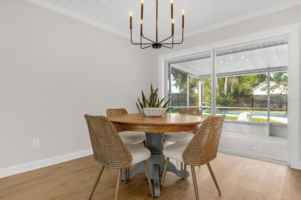 Chandelier, Dining room, Interior, Wood Texture Flooring