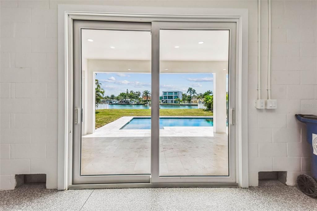 Interior, Recessed Lighting, Stone Walls, Water