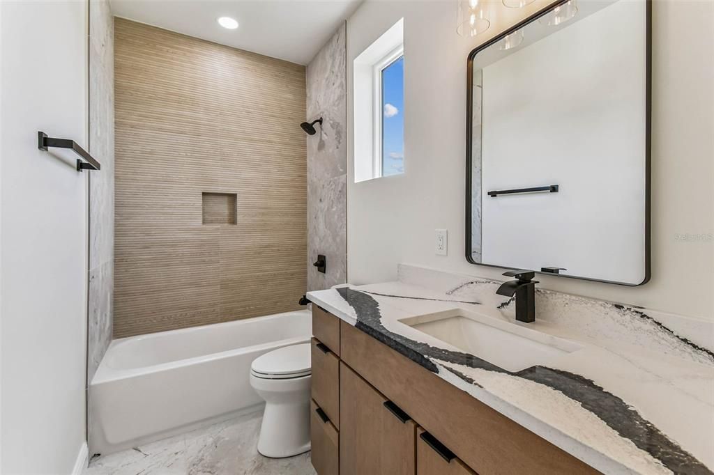 Bathroom, Interior, Marble, Recessed Lighting