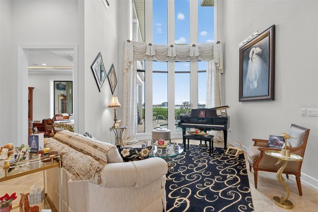 Interior, Living room, Piano, Recessed Lighting, Water