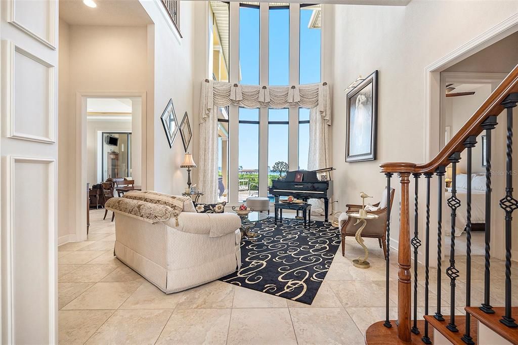 Interior, Living room, Piano, Recessed Lighting