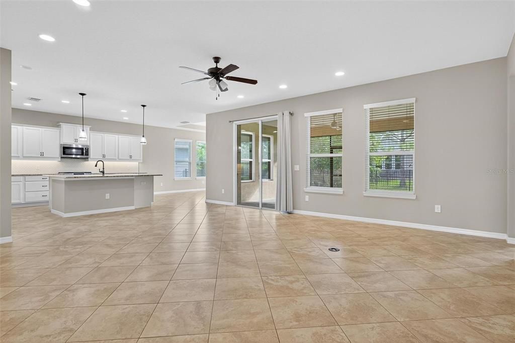 Empty room, Interior, Kitchen, Pendant Lights, Recessed Lighting