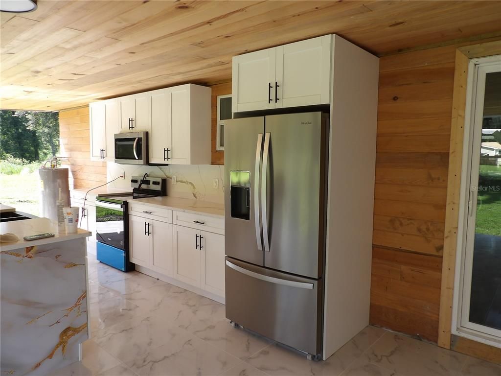 Interior, Kitchen, Marble, Marble Walls, Wooden Ceilings, Wooden Walls